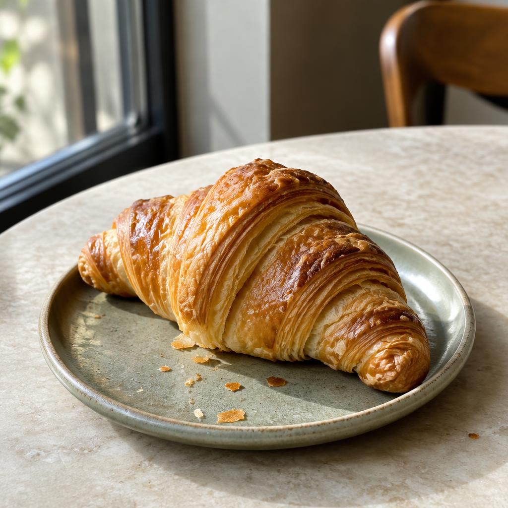 Croissant segar di meja kedai